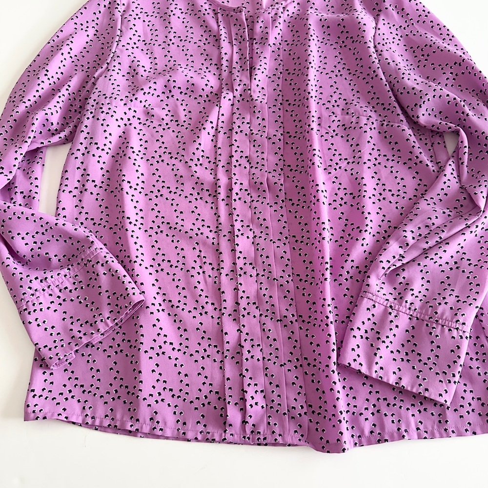 Banana Republic Purple Blouse with Dark Blue Pattern